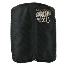 The case for keys FABULA "Brooklyn", genuine leather, stitching, zipper, 140х70 mm, blue