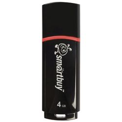 SMARTBUY / 4 GB Flash Drive, Crown, USB 2.0, Black