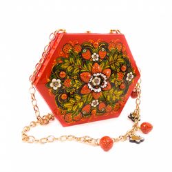 Золотая Хохлома / Hexagon bag 3D volume