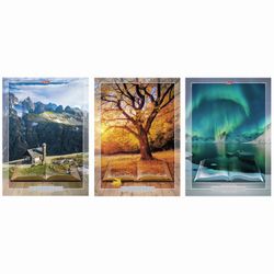HATBER / Carnet A4, 80 feuilles, support, cage, couverture cartonnée, "LIVRE D'ERRANCE" / 6 pcs.