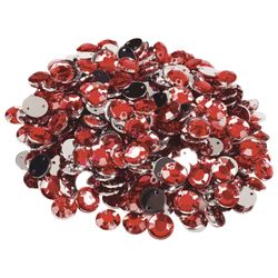 Rhinestones for creativity "Round", red, 8 mm, 30 grams, TREASURE ISLAND