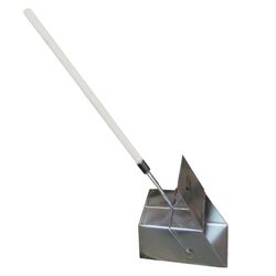 Garbage scoop, metal, with a trap lid, 24x29 cm, with a wooden handle 75 cm