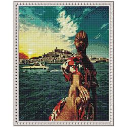 Опт-картина / mosaico de diamantes 40x50, diamantes de imitación redondos Sígueme. Ibiza
