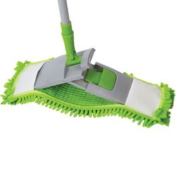 ЛЮБАША / Mop with flounder 40 cm, telescopic handle 120 cm, thread 1.6 cm, fleecy microfiber (TYPE K)