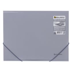 Ligante elástico BRAUBERG, diagonal, prata, até 300 folhas, 0,5 mm