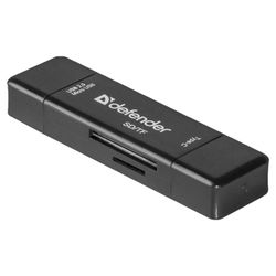 DEFENDER / Multi Stick, USB 2.0, microUSB, Type-C, SD ports, micro SD, black