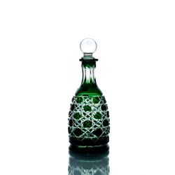 Гусевской Хрустальный завод / Crystal decanter "Cubed" green 550 ml