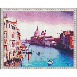 Опт-картина / Diamond mosaic 40x50, round rhinestones Morning in Venice