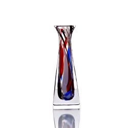 Гусевской Хрустальный завод / Crystal vase for flowers "Pyramid" small with colored chips