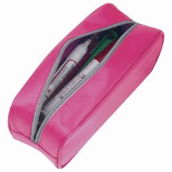Hộp bút chì-mỹ phẩm BRAUBERG, mềm, "KING SIZE NEON PINK", 20x8x9 cm