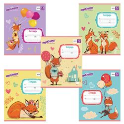 ЮНЛАНДИЯ / Notebook 12 y. gaiola, capa de papelão, "FOX" / 20 unid.
