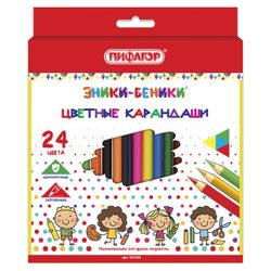 Crayons de couleur PIFAGOR "ENIKI-BENIKI", 24 couleurs, taille classique