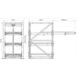 Rack for heavy loads with roll-out platforms No. 1601