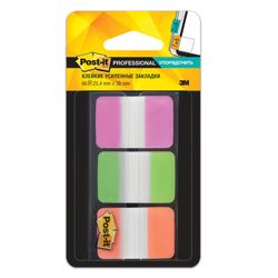 Bookmark adhesive POST-IT Professional, plastic, 25 mm, 3 colors x 22 PCs., superlake