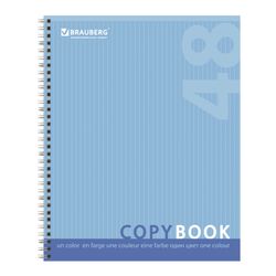 BRAUBERG / Notebook A5, 48 sh., ECO, comb, cage, cardboard cover, ONE-TONE / 10 pcs.