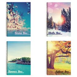 BRAUBERG / Notebook A4, 96 sh., Comb, cage, cardboard cover, 4 SEASONS / 8 pcs.