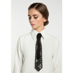 Lace tie Unisex black
