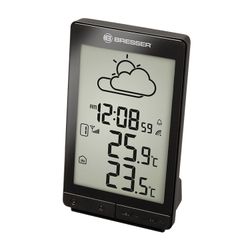 Meteorological station BRESSER TemeoTrend STX, temperature sensor, clock, alarm clock, black