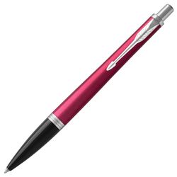 Ballpoint pen PARKER "Urban Core Vibrant Magenta CT", building purple high gloss lacquer, chrome, blue