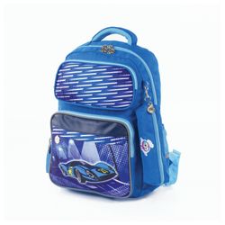 INLANDIA backpack with pencil case in the kit, ergo-backrest, boys, "Car", 42х29х14 cm