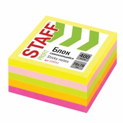 STAFF / Blocco autoadesivo (adesivi) NEON, 76x76 mm, 400 fogli, 5 colori