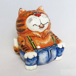 Лефортовский фарфор / Lefortovo porcelain / Christmas tree toy "Cat"