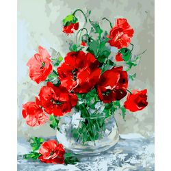 ВанГогВоМне / VanGogVoMne / Paint by number "Poppy bouquet" 40x50 cm