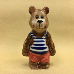 Porcelain figurine "Bear in vest"