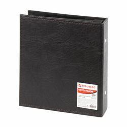 BRAUBERG photo album for 200 photos 10x15 cm, textured leather, individual Boxing, black