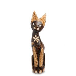 Decor and Gift / Wooden figurine "Cat with a kitten" 50 cm