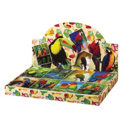 BRAUBERG / Non-ruled notebook "Parrots" SMALL FORMAT 40 sheets A7, 64x82 mm, gluing, plastic 3D cover, assorted