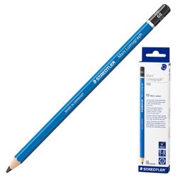 黑色铅笔 STAEDTLER PREMIUM（德国），1 件，“Mars Lumograph”，6B，无弹性，铅 3.6 毫米