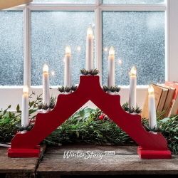 Kaemingk / Slide lamp Christian 40 * 30 cm red, 7 electric candles