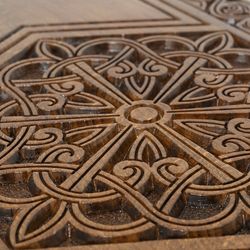 GamesDealer / Backgammon sculpté "Motif Hexagonal", Haleyan