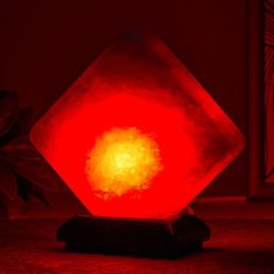 Сималенд / Salt lamp "Cube" LED (color diode) USB white salt 10х9х7 cm