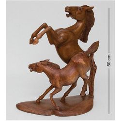 Decor and Gift / Wooden figurine "Horses. Together forever" 50 cm