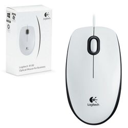 LOGITECH / Wired mouse B100, USB, 2 buttons + 1 wheel-button, optical, white