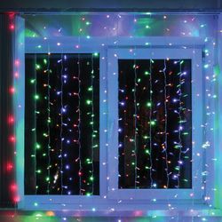 ЗОЛОТАЯ СКАЗКА / LED electric garland "Curtain", 304 lamps, 2x2 m, multicolor, controller
