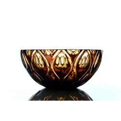 Гусевской Хрустальный завод / Crystal vase for fruit "Bohemia" amber-violet