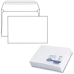 Envelopes C5 (162х229 mm) tear-off strip, white, SET of 100 pieces, the inner sealing