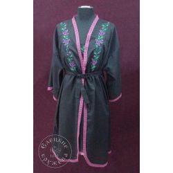 Елецкие кружева / Yelets lace / Women's black dressing gown with embroidery