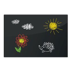Board magnetic marker glass (40x60 cm), 3 magnets, BLACK, BRAUBERG