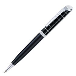 Gift ball pen Pierre Cardin "Gamme" case, black, acrylic, chrome, blue