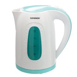 SONNEN KT-2016, 2 litres, 2200 w, closed heating element, plastic, white/blue