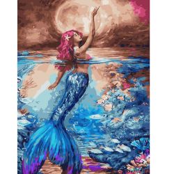 Опт-картина / Sayılarla Boyama 40x50 Deniz Kızı