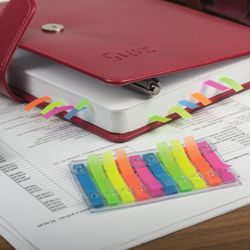 Bookmarks highlighters sheets adhesive BRAUBERG, NEON plastic, 48х6 mm 10 colors x 20 sheets