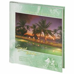 Photo album BRAUBERG 20 magnetic sheets, 23х28 cm, Resort, private box, green