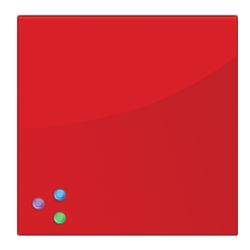 Board magnetic marker glass (45x45 cm), 3 magnets, RED, BRAUBERG