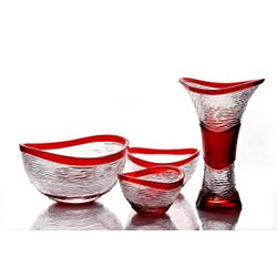 Гусевской Хрустальный завод / Crystal vase for fruit "Serenade" red