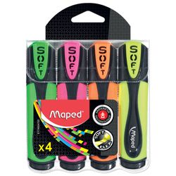 A set of highlighters MAPED SET of 4 PCs., ASSORTED, "Fluo PEP's Ultra soft", line 1-5 mm